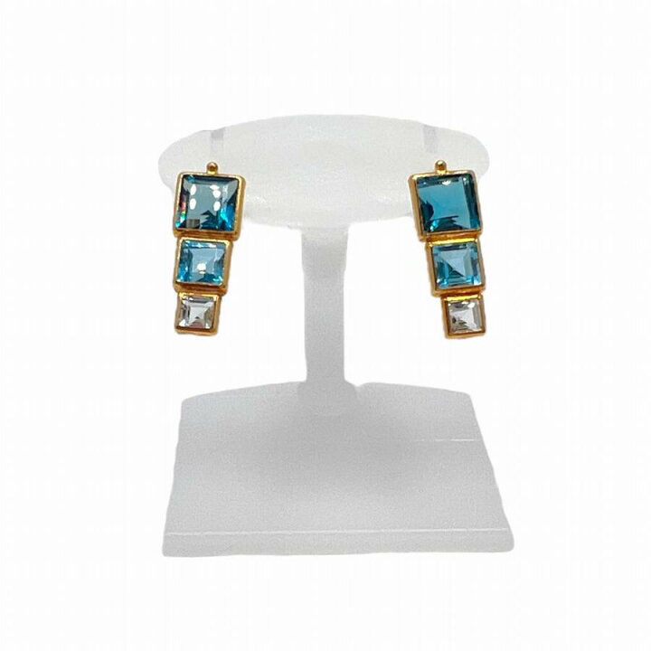 楽天市場】【中古】｜K18 ブルートパーズ ピアス 2.60ct 0.6g  