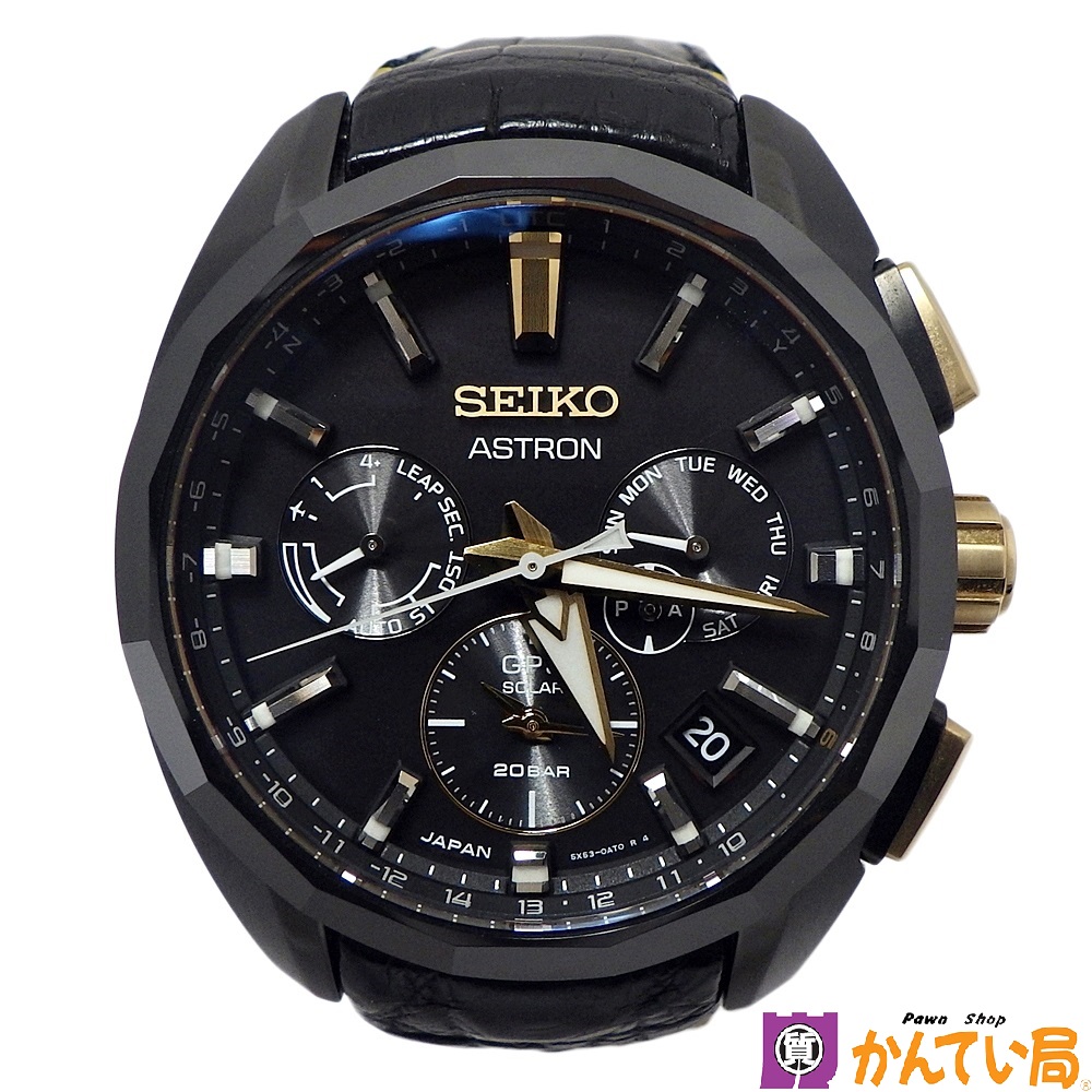 お値下げ】SEIKO アナログ腕時計 ソーラー チタン デイト 黒文字盤出品 