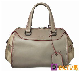 【美品】COACH　コーチ　37355　エース サッチェル　2WAYバッグ　ミニボストンバッグ　ショルダーバッグ　ハンドバッグ　レザー　グレー×レッド　斜め掛け　肩掛け　ダブルファスナー開閉式　レディース　ロゴ　ブランド　中古　質屋 かんてい局 金沢バイパス店　B23-597