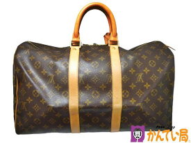 【中古】LOUIS VUITTON　ルイヴィトン　M41428　キーポル45　モノグラム　ボストンバッグ　旅行バッグ　ハンドバッグ　ブラウン　ゴールド金具　レザー