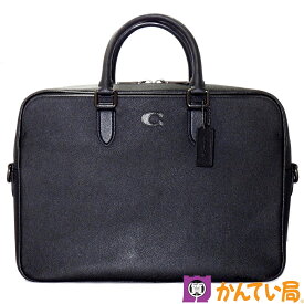 COACH　コーチ　CJ840　ゴッサム ブリーフケース　ビジネスバッグ　レザー　シグネチャーキャンバス　ブラック　2WAYバッグ　メンズ　中古　B25-1062