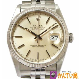 【ランクAB】ROLEX　ロレックス　16234　デイトジャスト　S番　自動巻き　腕時計　メンズ　シルバー文字盤　K18WGベゼル　デイト　SS　ジュビリーブレス　100m防水　36mm　中古　2023年9月オーバーホール＆外装仕上済み　質屋 かんてい局 金沢バイパス店　B23-1852