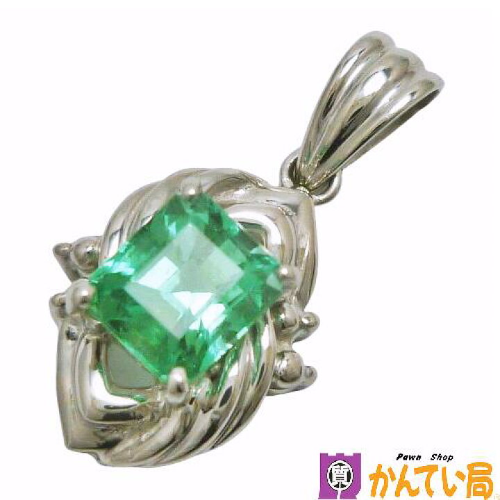 楽天市場】【ランクAB】Pt900 エメラルド ペンダントトップ E:0.64ct 