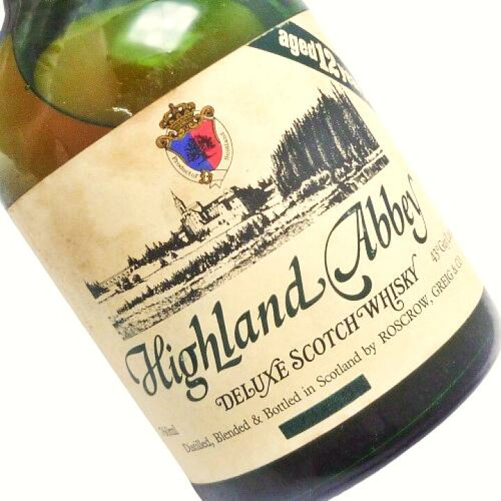 楽天市場】【未開栓】Highland Abbey ハイランド アビー 12年 760ml 43 Highland Abbey 12年 スコッチウイスキー 古酒
