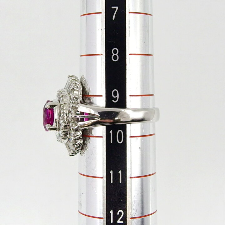 楽天市場】【中古】Pt900 宝石 赤石/ダイヤモンド付きリング 0.99ct 