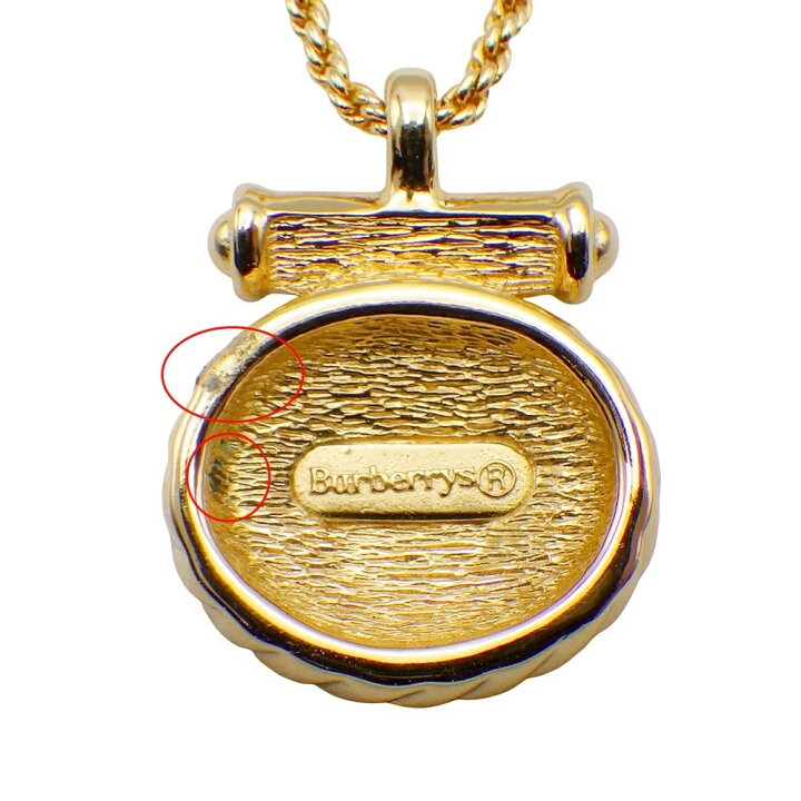 美品 Burberrys バーバリー ネックレス ストーン ゴールドカラー 