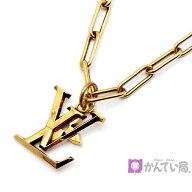 【ルイヴィトン】MP2890 コリエ・LV・フラワー ネックレス 全長約50cm 重量約49g ゴールドカラー メンズ …