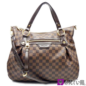 【中古】LOUIS VUITTON ルイ ヴィトン N41131 イーヴォラMM 2WAYバッグ ハンドバッグ ショルダーバッグ ダミエ エベヌ ゴールド金具 PVC レザー レディース