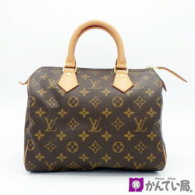 【中古】LOUIS VUITTON ルイ ヴィトン M41528 スピーディ25 ハンドバッグ ミニボストンバッグ モノグラム ブラウン レザー ヌメ革 ファスナー開閉式 鍵/カデナ付き