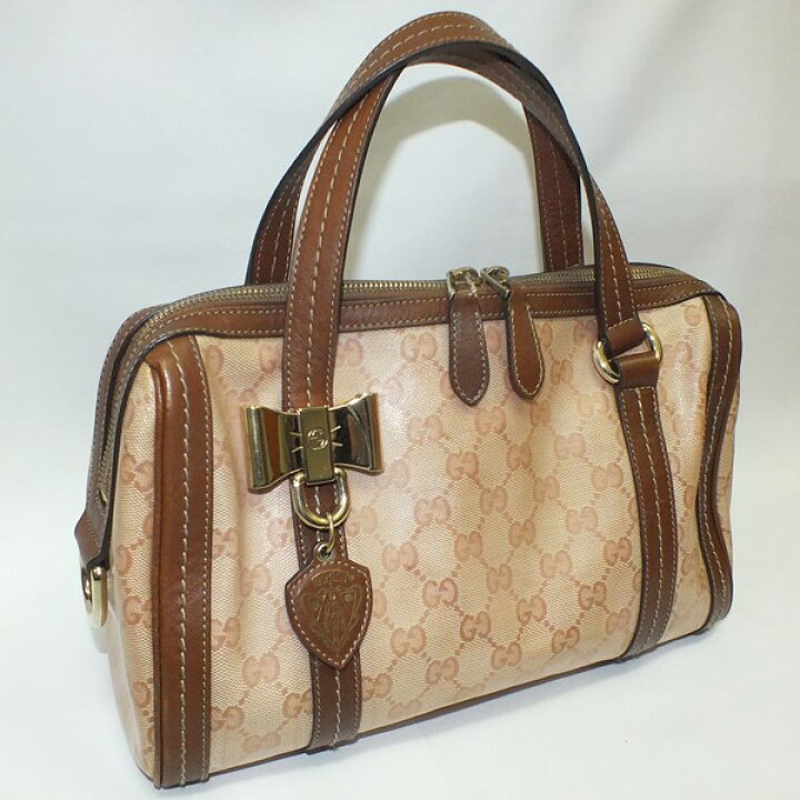 楽天市場】GUCCI グッチ 181487 GG柄 リボン金具 ミニボストンバッグ 