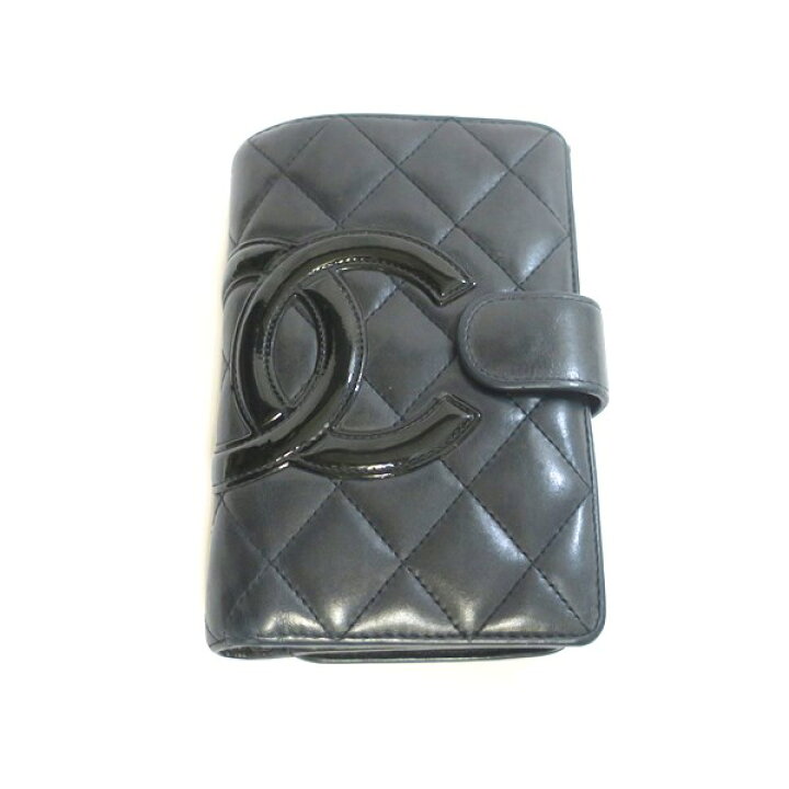 楽天市場】CHANEL シャネル カンボンライン 二つ折り財布 ブラック  