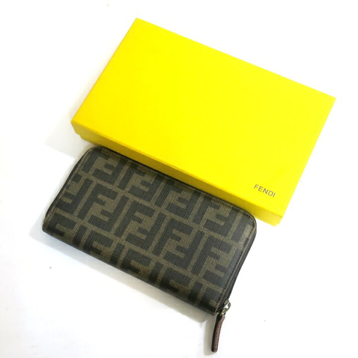 楽天市場】FENDI フェンディ 8M0024 ズッカ柄 ラウンドファスナー 長  