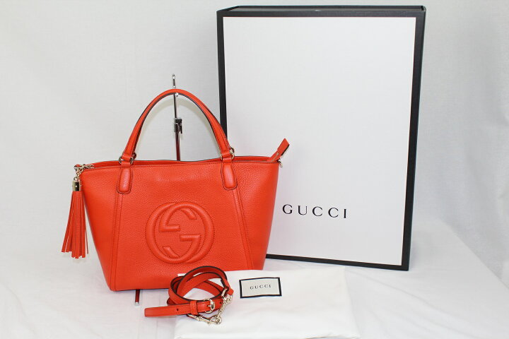楽天市場】GUCCIハンドバッグ ソーホー 369176-520981オレンジ 