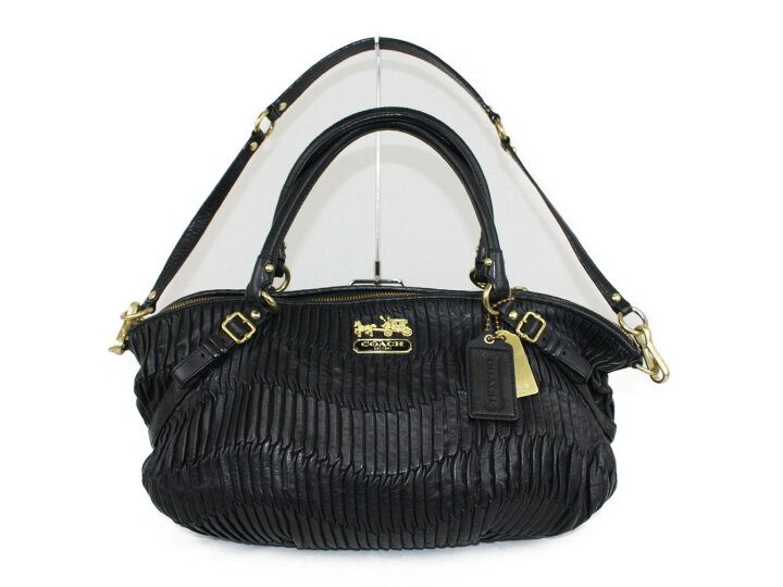 楽天市場】COACH コーチ マディソンギャザードレザー 16264 黒 レザー 
