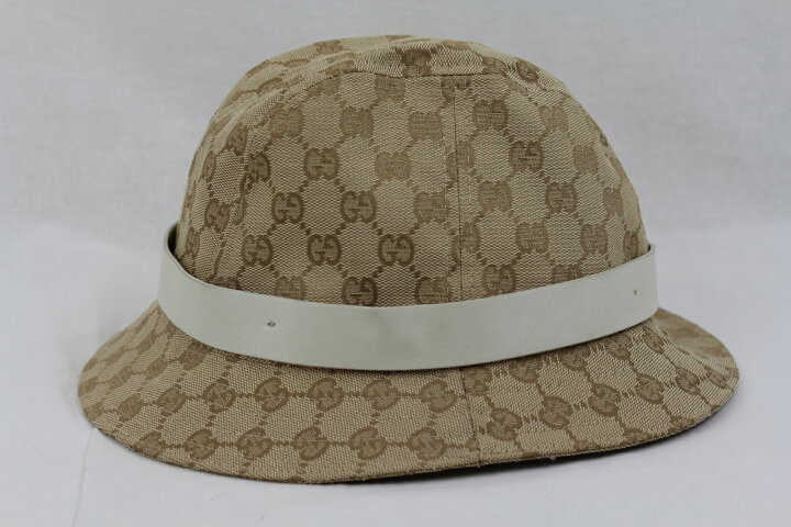 楽天市場】GUCCI(グッチ)GGキャンバス ハット帽子 XL 023441ベージュ 