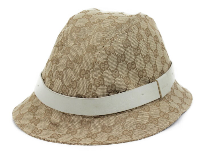 楽天市場】GUCCI(グッチ)GGキャンバス ハット帽子 XL 023441ベージュ 