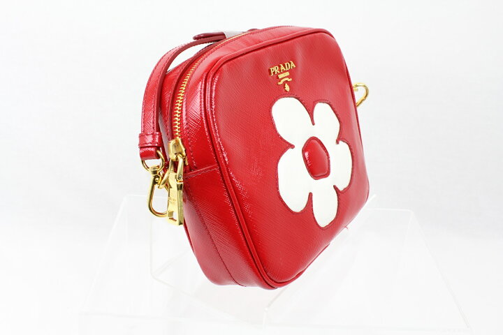 楽天市場】PRADA プラダショルダーバッグ BP610M赤 花柄 ポーチ 