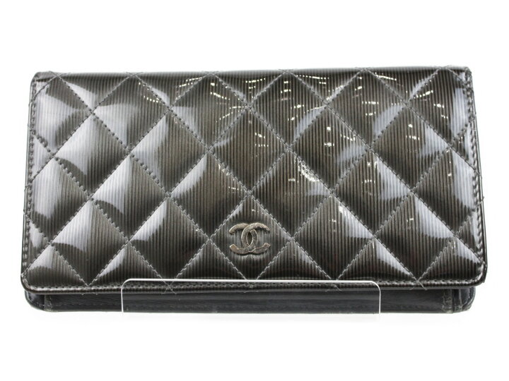 楽天市場】CHANEL シャネル 二つ折り長財布 マトラッセ エナメル  