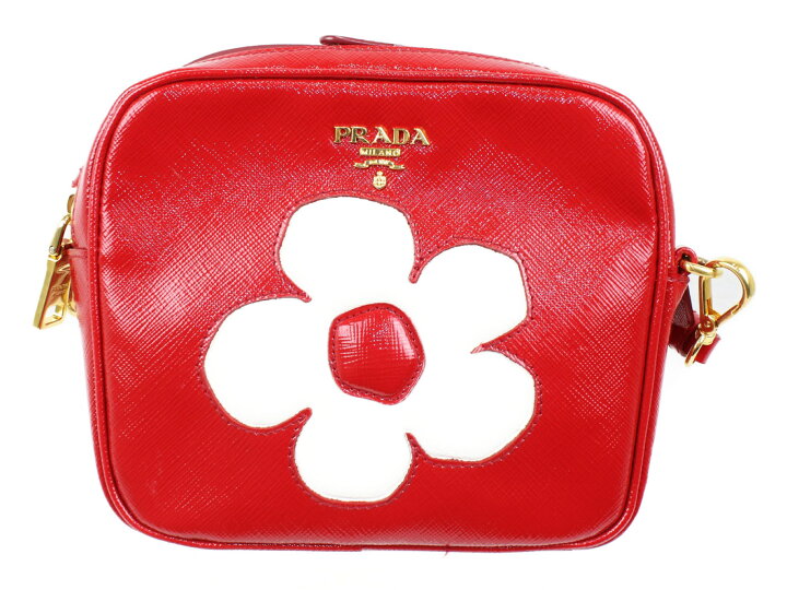 楽天市場】PRADA プラダショルダーバッグ BP610M赤 花柄 ポーチ 