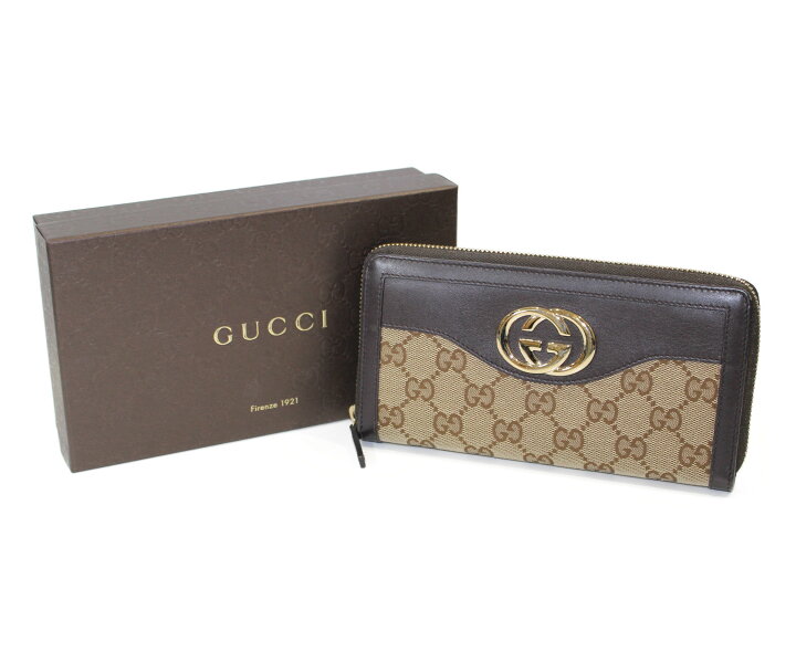 楽天市場】【箱有】Gucci グッチ ラウンドファスナー長財布 308012 21 