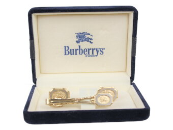 BURBERRYバーバリータイピン＆カフスセットゴールド系レディースユニセックスメンズウィメンズ小物スーツ【中古】