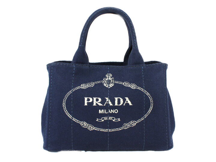 楽天市場】【ギャラ有】PRADA プラダ カナパ 1BG439 ネイビー 青 2WAY 