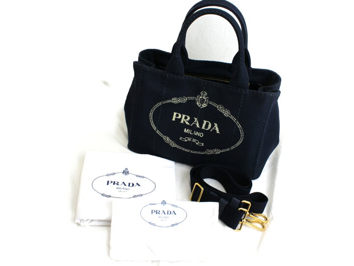 楽天市場】【ギャラ有】PRADA プラダ カナパ 1BG439 ネイビー 青 2WAY  