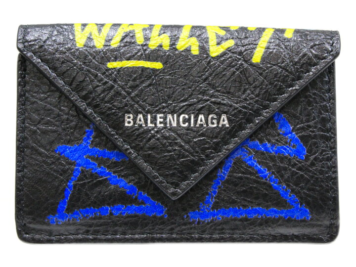 楽天市場】【箱あり】BALENCIAGA ペーパーミニウォレットGARFFITI 