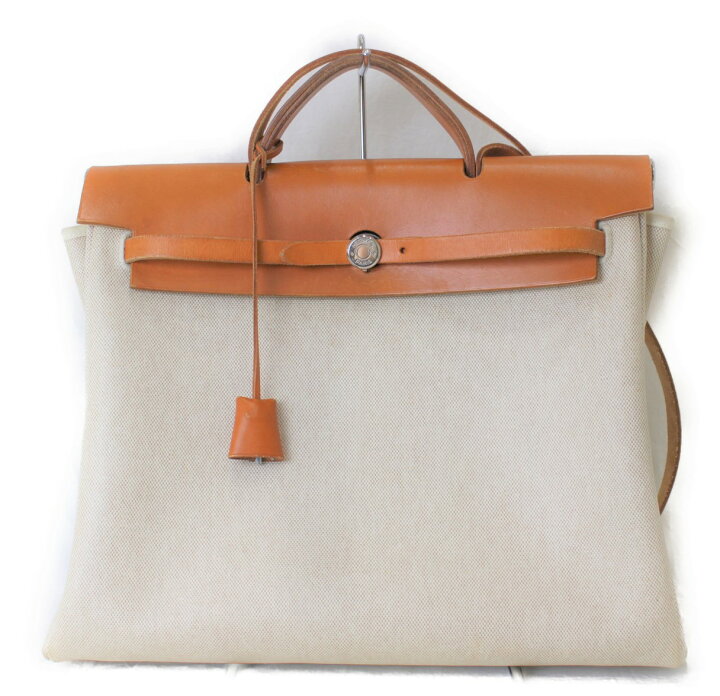 楽天市場】 HERMES エールバッグMM □C刻印 1999年製 ベージュ 