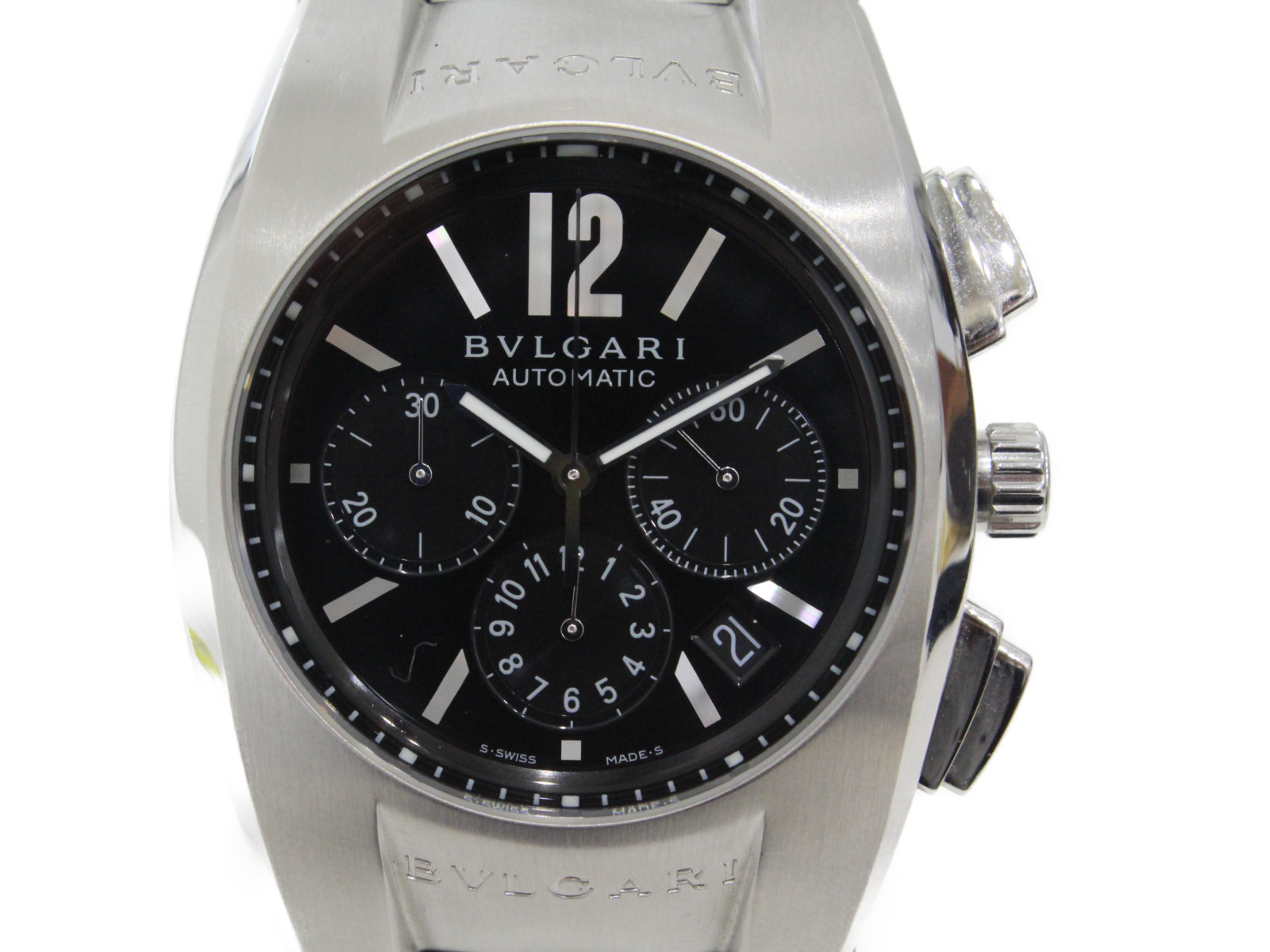 激安大特価 Eg40sch クロノグラフ エルゴン ブルガリ Bvlgari 自動巻き 腕時計 中古 メンズ ブラック ステンレススチール Ss デイト メンズ腕時計 Allsmart Websys Co Il