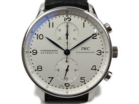 IWC　アイダブリュシー　ポルトギーゼ クロノグラフ オートマチック　IW371417　SS　革ベルト　ホワイト　メンズ　腕時計【中古】