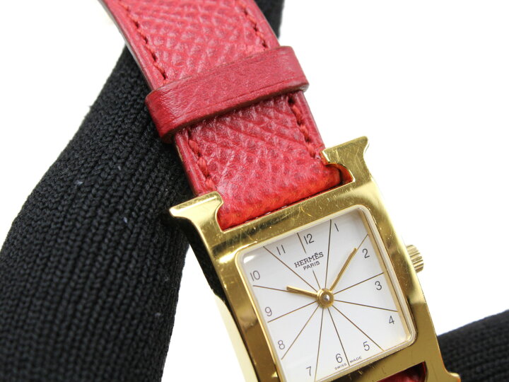 楽天市場】HERMES エルメス Hウォッチ RS1.201 クオーツ SS イエロー  
