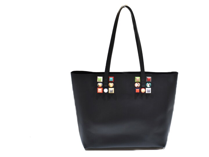 楽天市場】【中古☆】FENDI スタッズトート 8BH335 ブラック レザー 