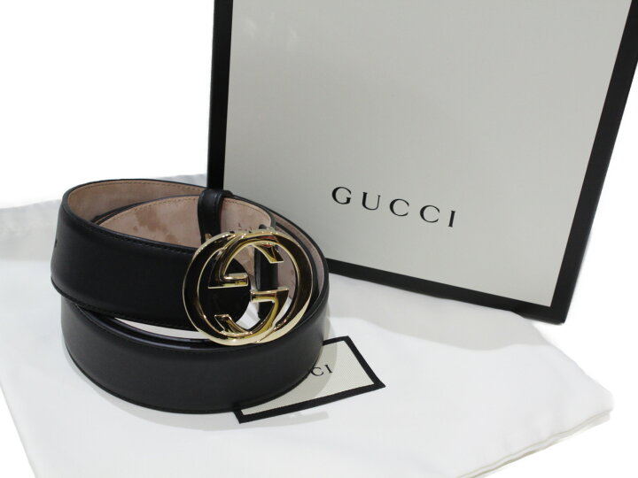 楽天市場】GUCCI グッチ インターロッキングGバックル レザー ベルト  