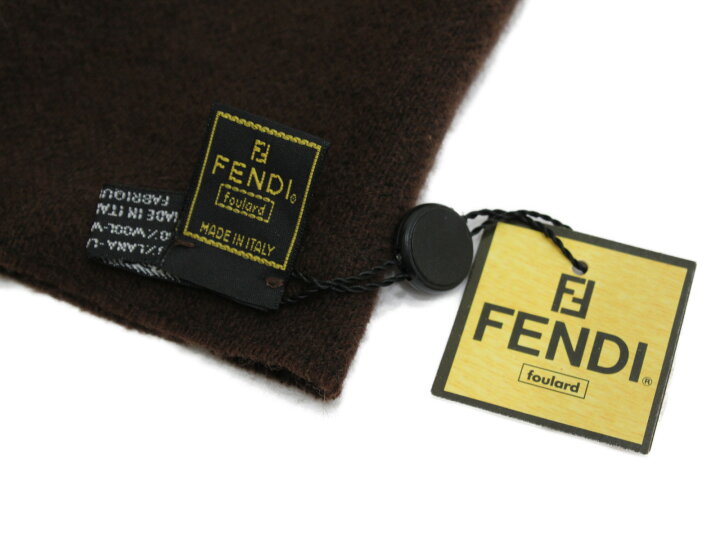 楽天市場】FENDI フェンディ マフラー ブラウン ブラック メンズ【中古  