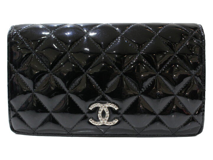 楽天市場】CHANEL 二つ折り長財布 A48691 ブリリアントパテントレザー 
