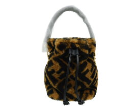 FENDI フェンディ　モントレゾール2WAYショルダー　ブラウンシープスキン 8BS010 　ミニバケットバッグ　ズッカ柄　Fロゴチャーム　ゴールド金具　レディース　人気　ギフト　プレゼント包装可【中古】 新居浜店