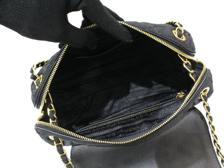 楽天市場】【布袋・ギャラあり】PRADA Wチェーンショルダー BR4965 