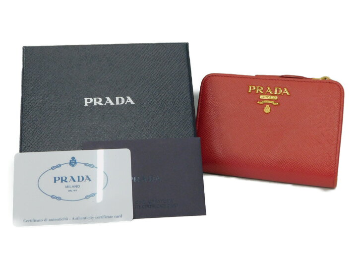 楽天市場】PRADA プラダ サフィアーノ コンパクトジップ 1ML018 赤  
