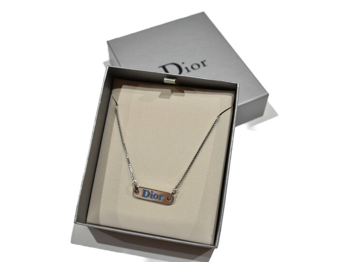 楽天市場】【箱あり☆】Christian Dior ロゴプレート ネックレス 