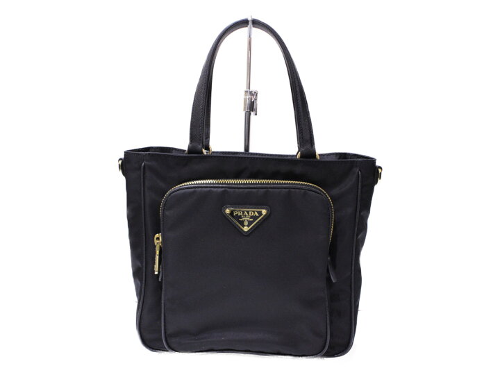 楽天市場】PRADA トートバッグ 1BG308 ナイロン×レザー ブラック  