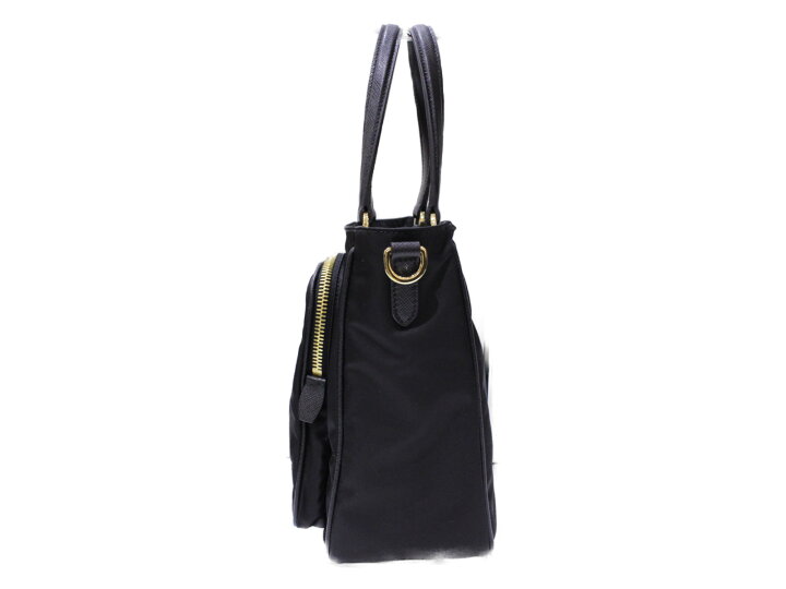 楽天市場】PRADA トートバッグ 1BG308 ナイロン×レザー ブラック  
