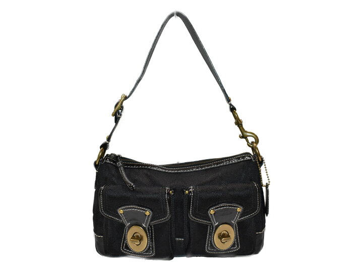 楽天市場】【中古品】COACH レガシー F13102 ブラック キャンバス 
