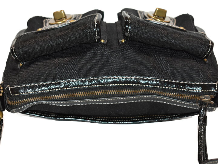 楽天市場】【中古品】COACH レガシー F13102 ブラック キャンバス 