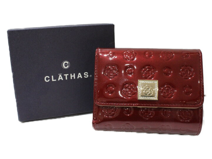 楽天市場】【箱あり】CLATHAS クレイサス 三つ折り財布 レザー レッド 