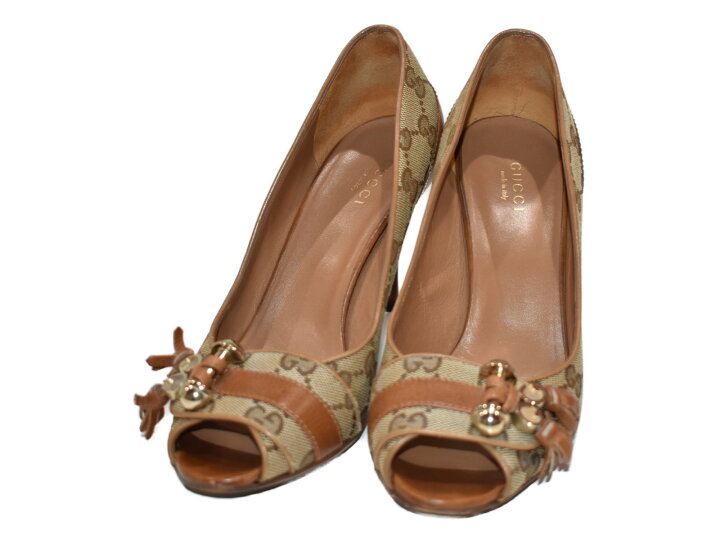 楽天市場】【おしゃれ☆中古品】GUCCI パンプス 259837 ブラウン系 