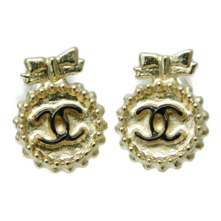 楽天市場】【箱アリ】CHANEL シャネル ココマーク リボンピアス A14V 