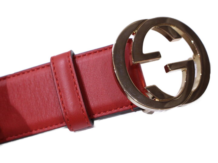 楽天市場】GUCCI グッチ インターロッキングG レザーベルト 370543 G 