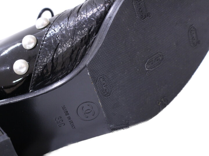 楽天市場】CHANEL レースアップシューズ G30107 エナメル×レザー  