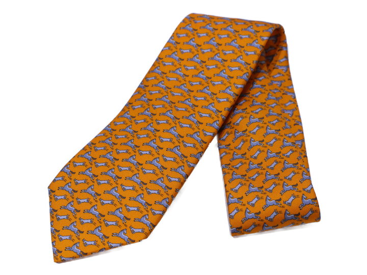 エルメス HERMES ネクタイ馬蹄 馬 エルメスオレンジ スーツ シャツ  